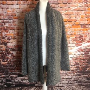 Maryline Oversized Italian Made Wool, Alpaca and Mohair Gray Cardigan Sweater